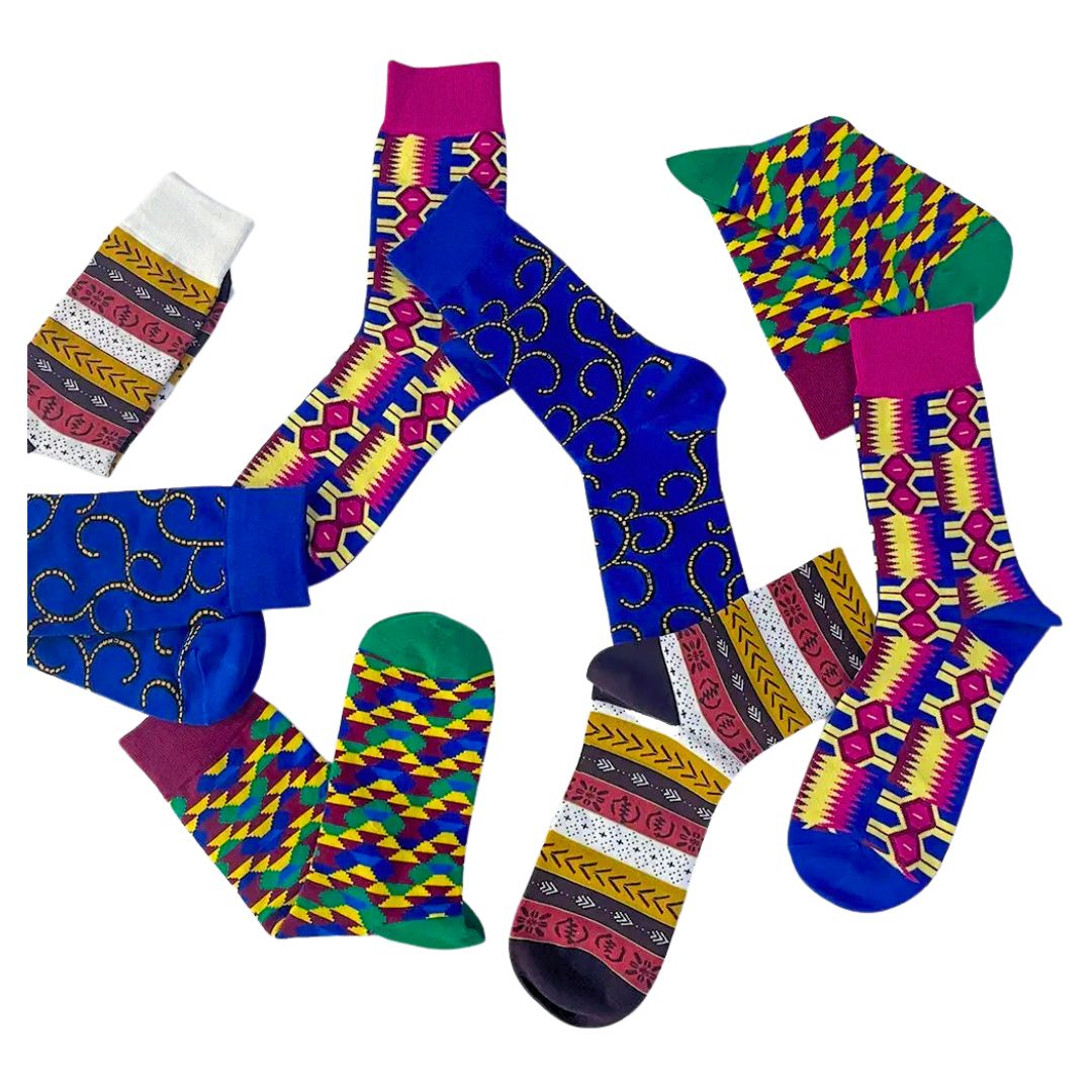 African Print Woven Socks